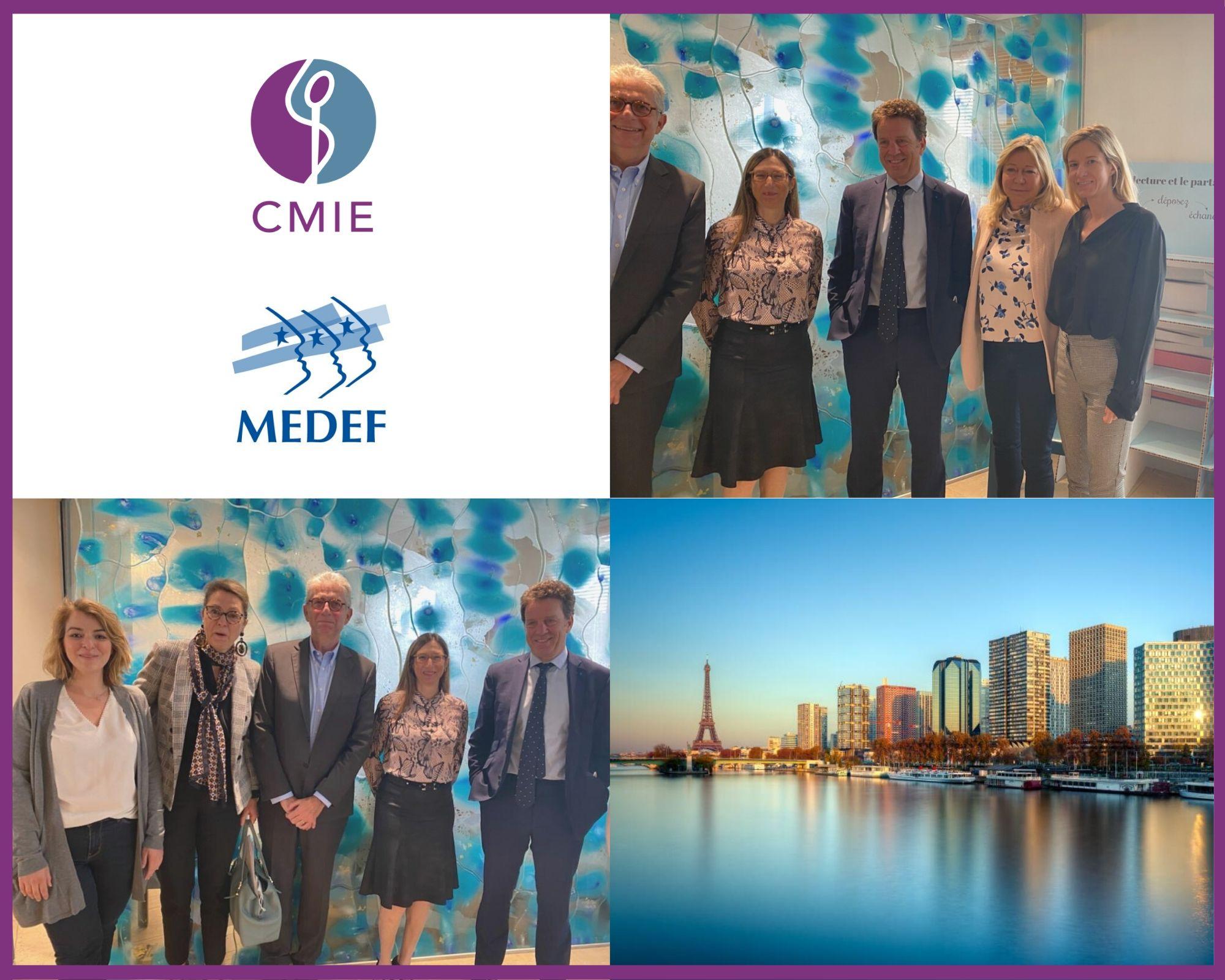 RÉUNION DU MEDEF ET DU CMIE DU 18-06-20 - Le CMIE reçoit Geoffroy Roux de Bezieux président du Medef et Diane Deperrois co-présidente de la commission de la protection sociale du MEDEF RÉUNION DU MEDEF ET DU CMIE DU 18-06-20 - Le CMIE reçoit Geoffroy Roux de Bezieux président du Medef et Diane Deperrois co-présidente de la commission de la protection sociale du MEDEF